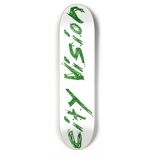 White and Green Glitter Name 7.75