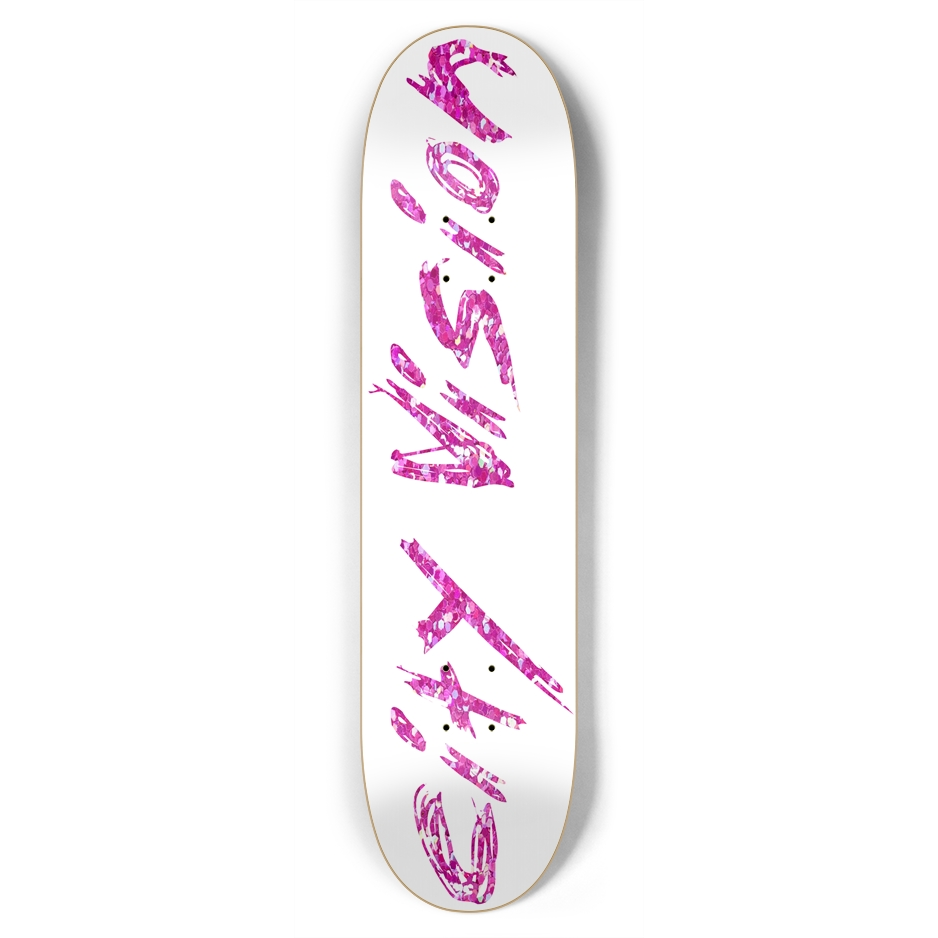 White and Pink Glitter Name 7.75