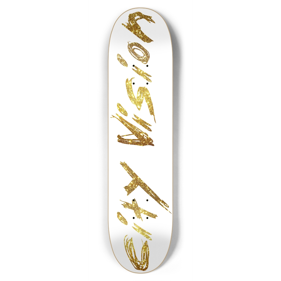 White and Gold Glitter Name 7.75