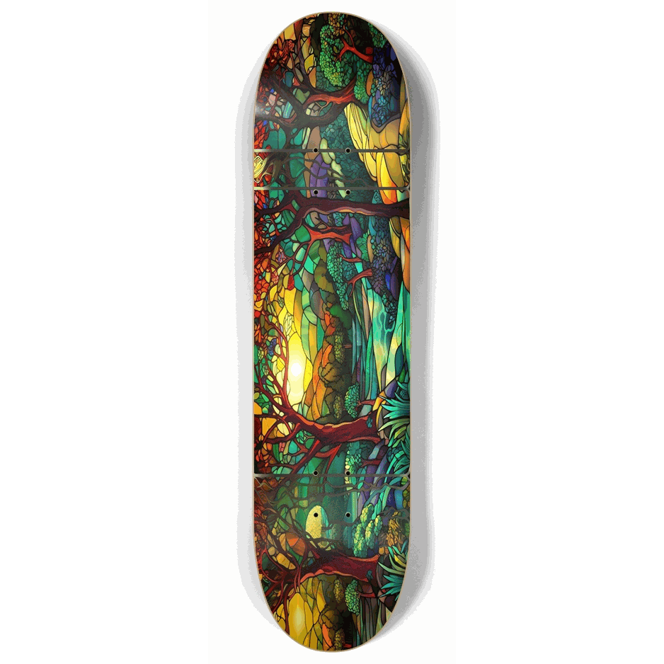Skateboard - Landscape Stained Glass 8.00 by City Vision Skateboards (8.00)