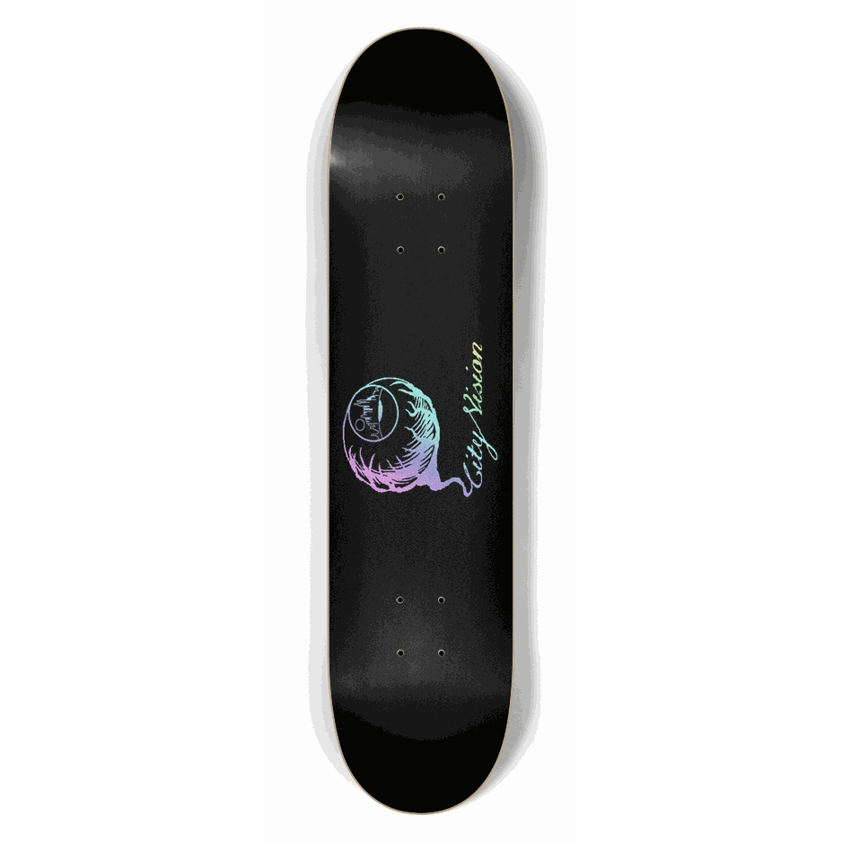 Logo Light Rainbow Glitter Black 7.50 City Vision Skateboards