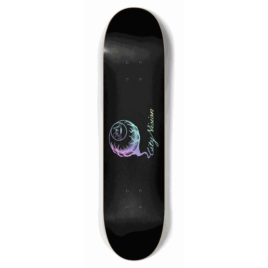 Logo Light Rainbow Glitter Black 7.75 City Vision Skateboards