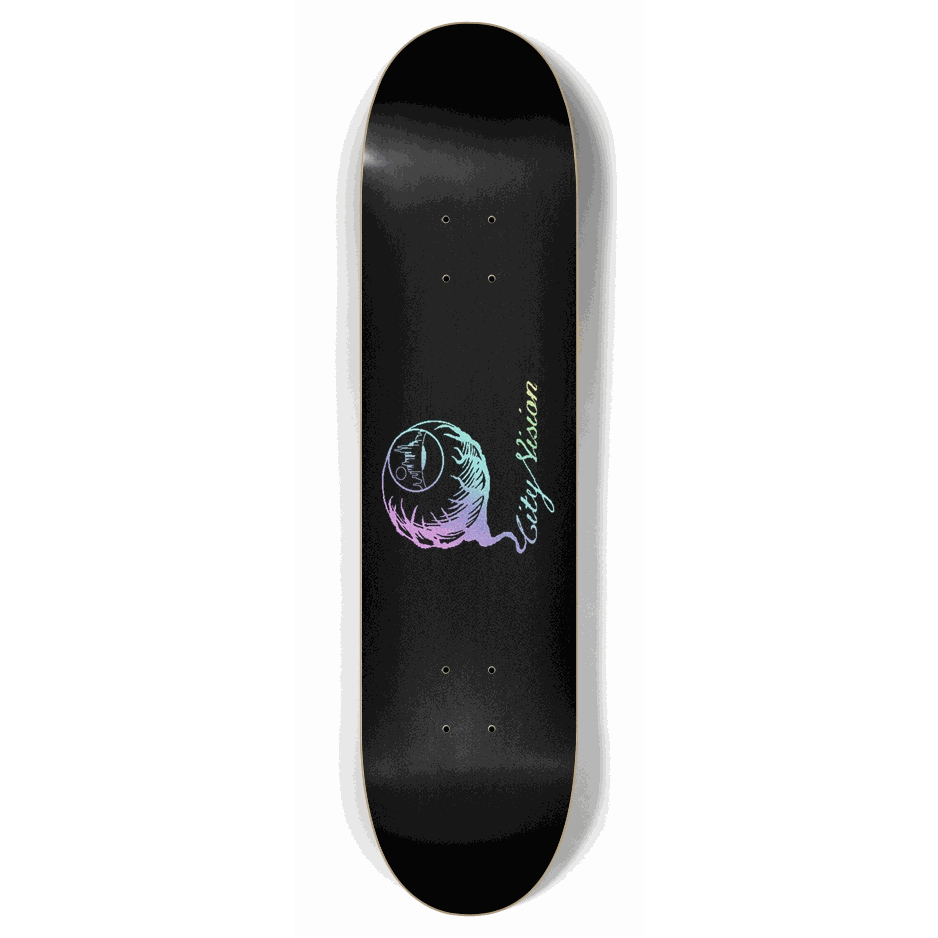 Logo Light Rainbow Glitter Black 7.87 City Vision Skateboards