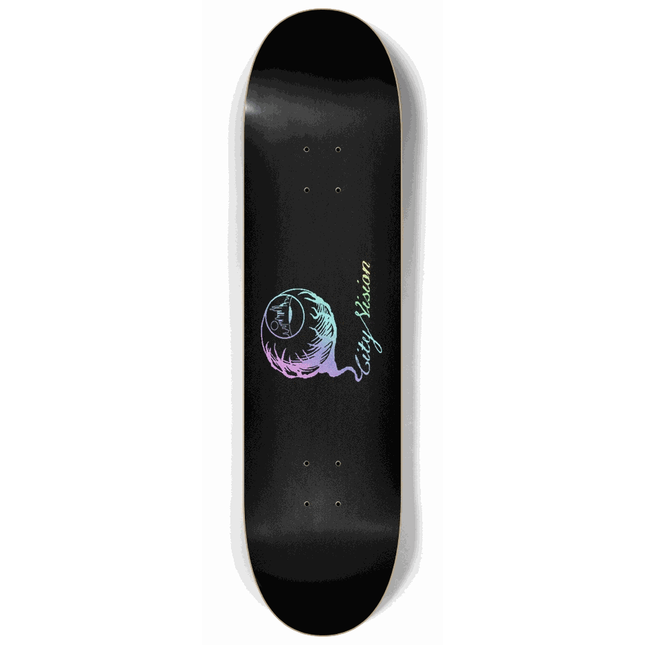 Logo Light Rainbow Glitter Black 8.25 City Vision Skateboards