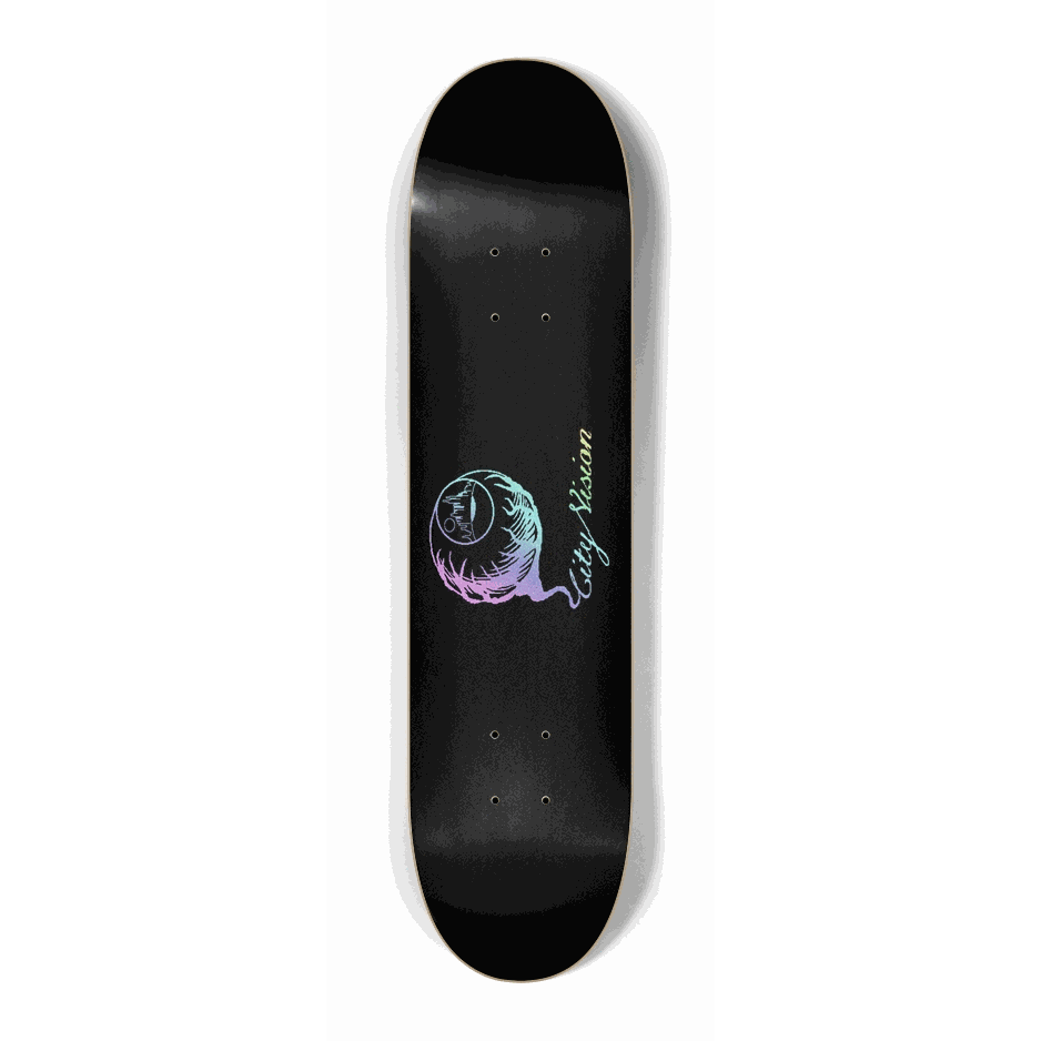 Logo Light Rainbow Glitter Black Mini 7.25 City Vision Skateboards