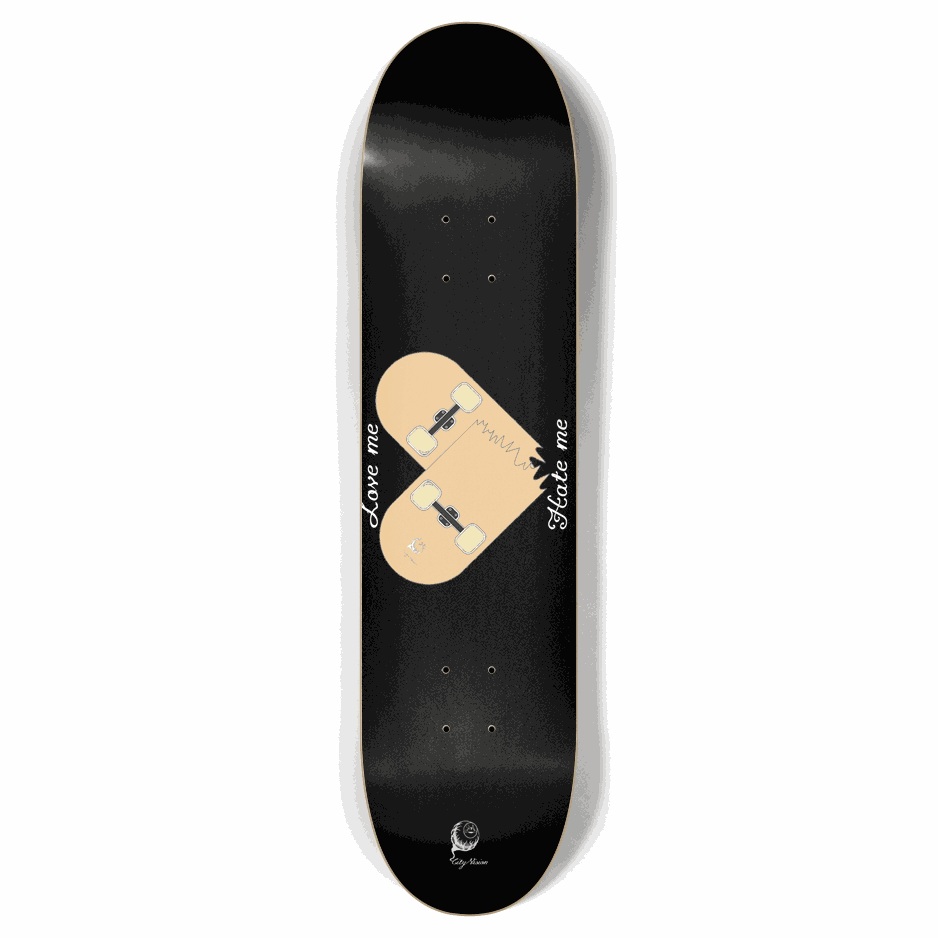 Love Hate Black 7.87 City Vision Skateboards  City Vision Skateboards 7.87