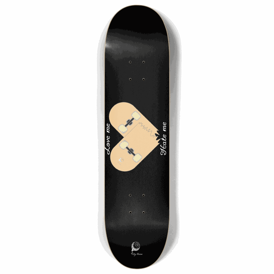 Love Hate Black 8.00 City Vision Skateboards  City Vision Skateboards 8.00