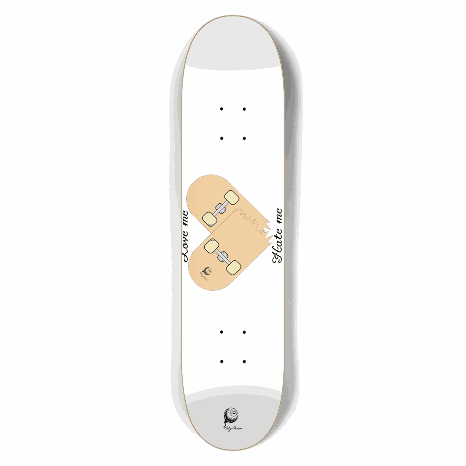 Love Hate White 7.50 City Vision Skateboards  City Vision Skateboards 7.50