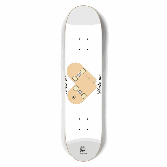 Love Hate White 7.50 City Vision Skateboards  City Vision Skateboards 7.50