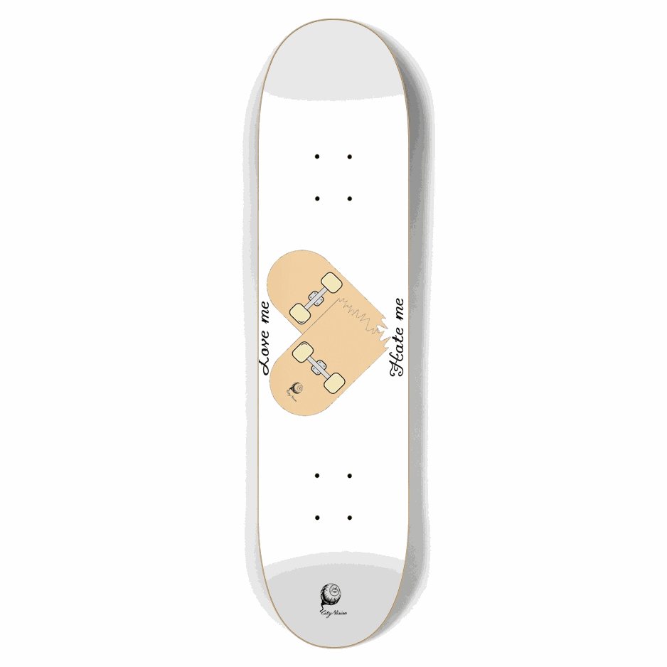 Love Hate White 7.62 City Vision Skateboards  City Vision Skateboards 7.62