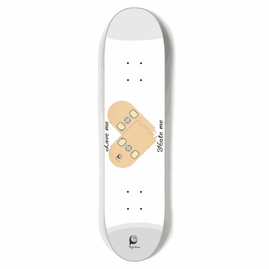 Love Hate White 7.62 City Vision Skateboards  City Vision Skateboards 7.62