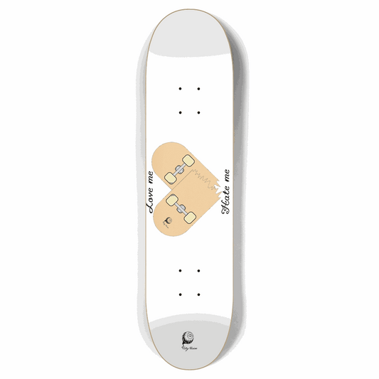 Love Hate White 7.87 City Vision Skateboards  City Vision Skateboards 7.87