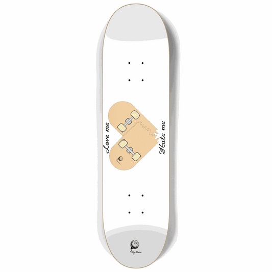 Love Hate White 8.25 City Vision Skateboards  City Vision Skateboards 8.25