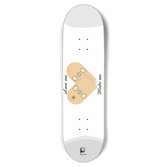 Love Hate White 8.75 City Vision Skateboards  City Vision Skateboards 8.75