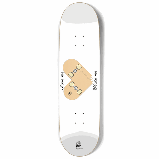 Love Hate White 9.00 City Vision Skateboards  City Vision Skateboards 9.00