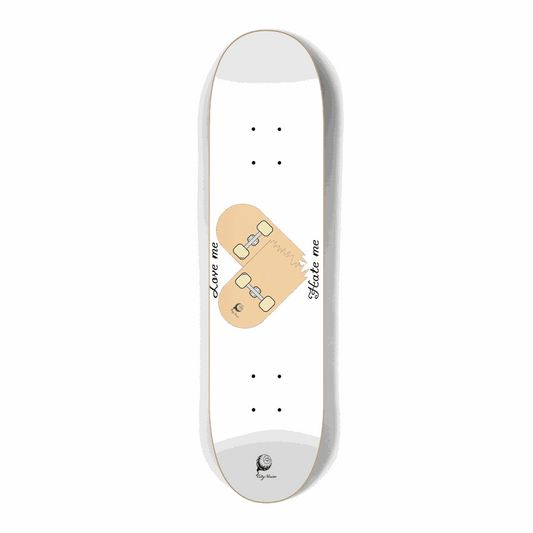 Love Hate White Mini 7.25 City Vision Skateboards  City Vision Skateboards 7.25