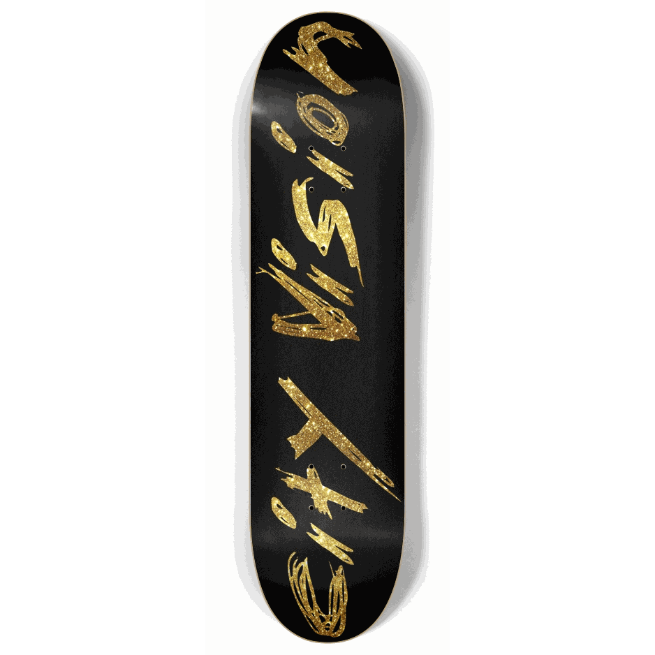 Skateboard - Name Gold Glitter 8.00 by City Vision Skateboards (8.00)