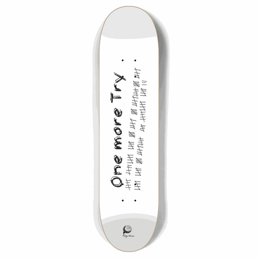 One More Try White 7.87 City Vision Skateboards  City Vision Skateboards 7.87