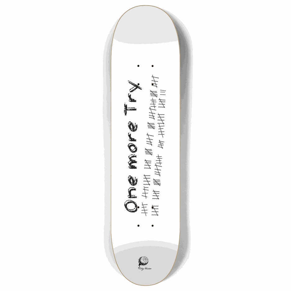 One More Try White 8.00 City Vision Skateboards  City Vision Skateboards 8.00