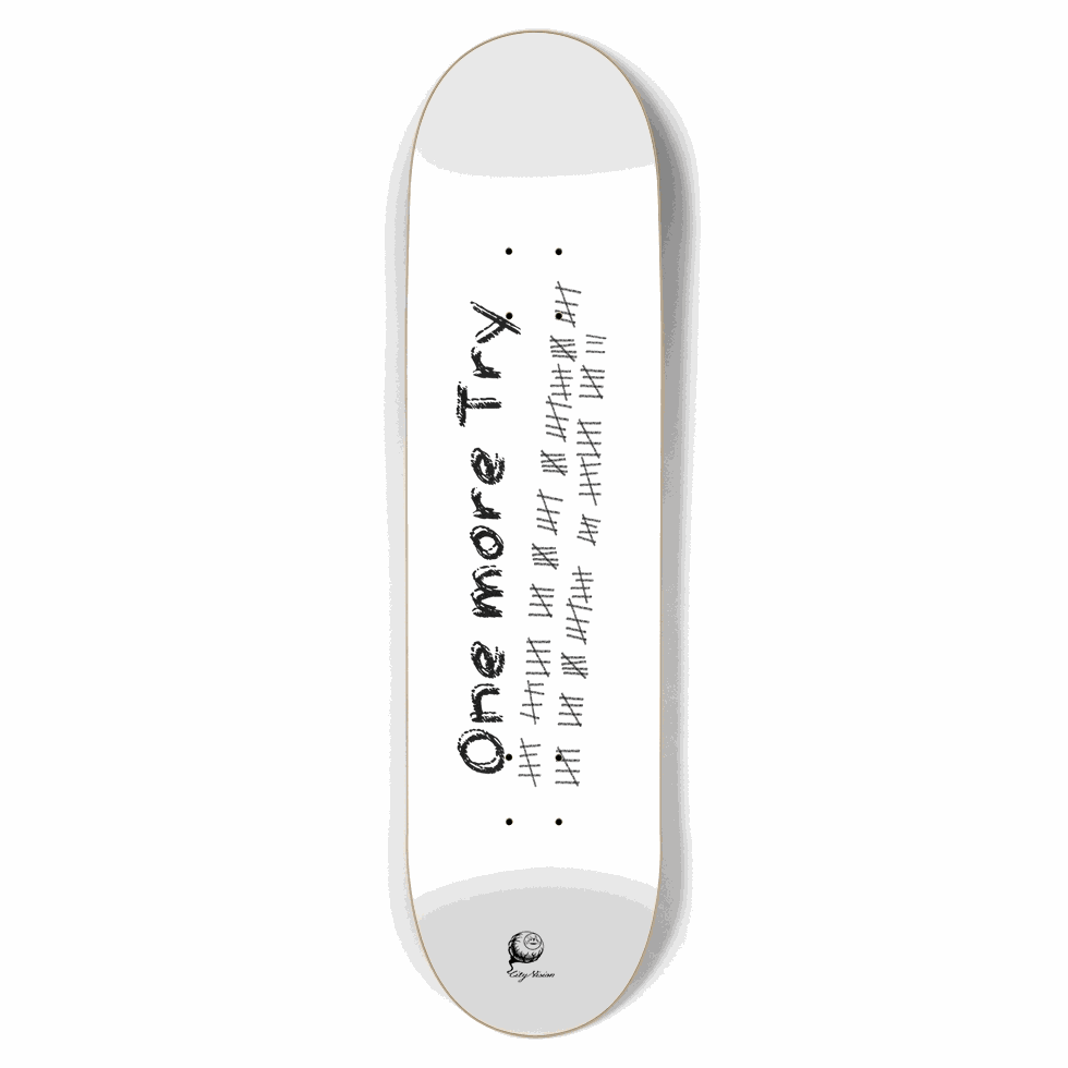 One More Try White 8.50 City Vision Skateboards  City Vision Skateboards 8.50