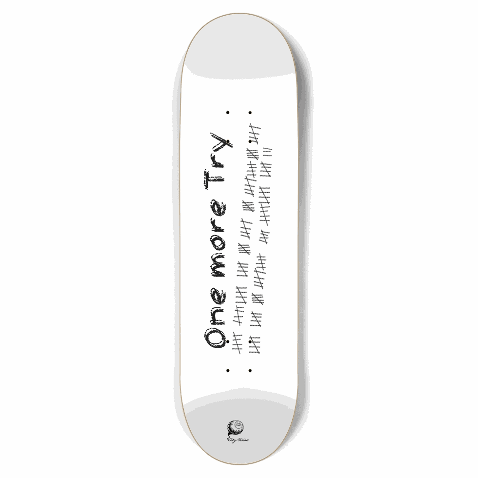 One More Try White 8.75 City Vision Skateboards  City Vision Skateboards 8.75