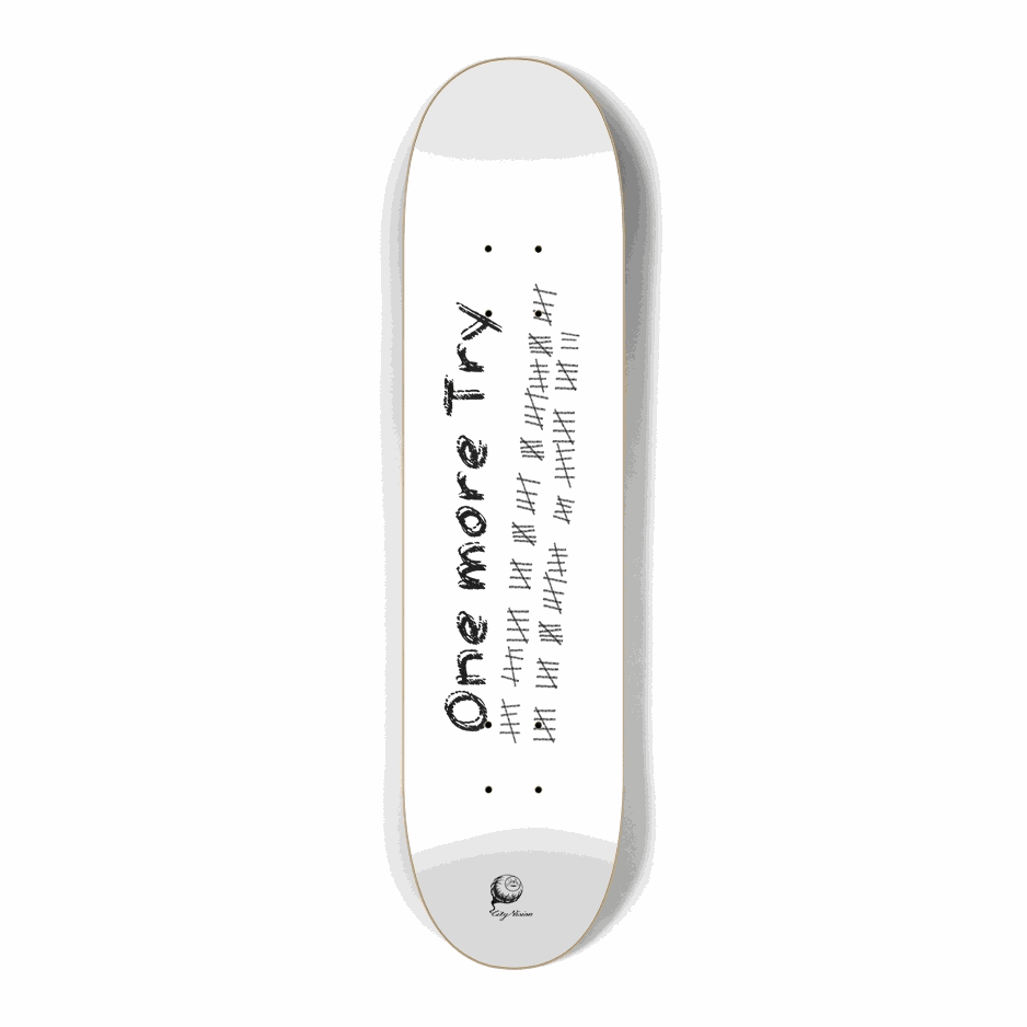 One More Try White Mini 7.25 City Vision Skateboards  City Vision Skateboards 7.25