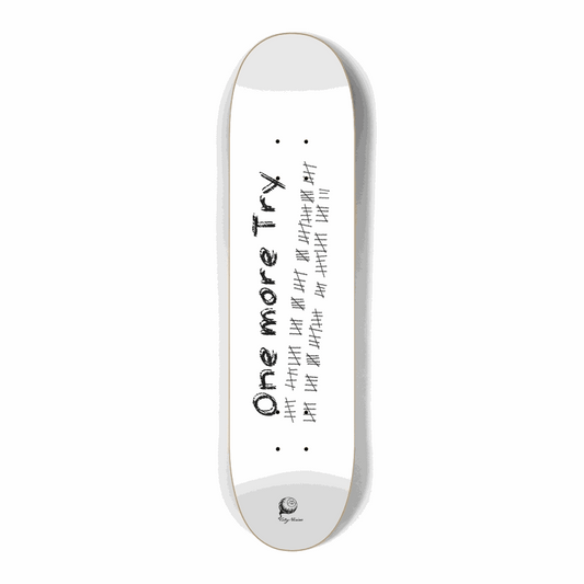 One More Try White Mini 7.25 City Vision Skateboards  City Vision Skateboards 7.25