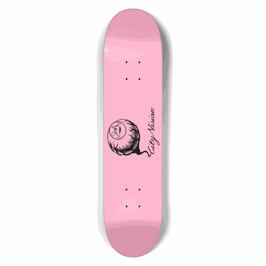 Pink and Black Logo 7.50 City Vision Skateboards  City Vision Skateboards 7.50
