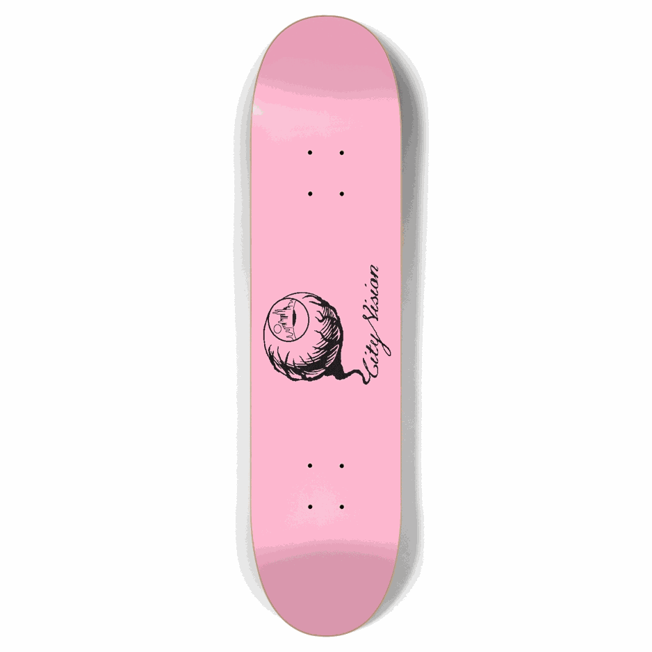 Pink and Black Logo 7.87 City Vision Skateboards  City Vision Skateboards 7.87