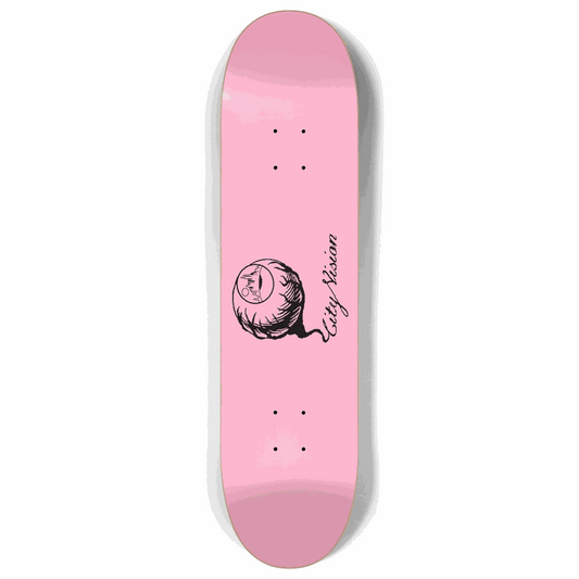 Pink and Black Logo 8.00 City Vision Skateboards  City Vision Skateboards 8.00