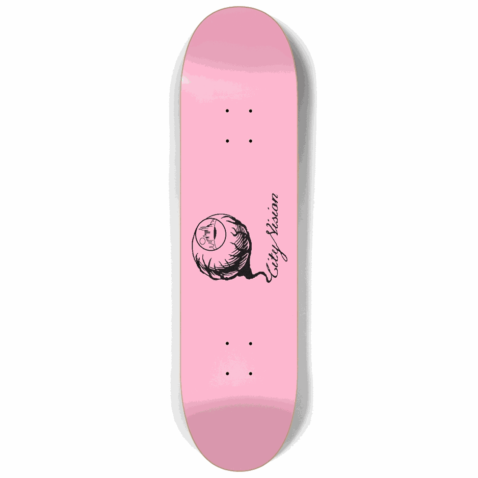 Pink and Black Logo 8.25 City Vision Skateboards  City Vision Skateboards 8.25