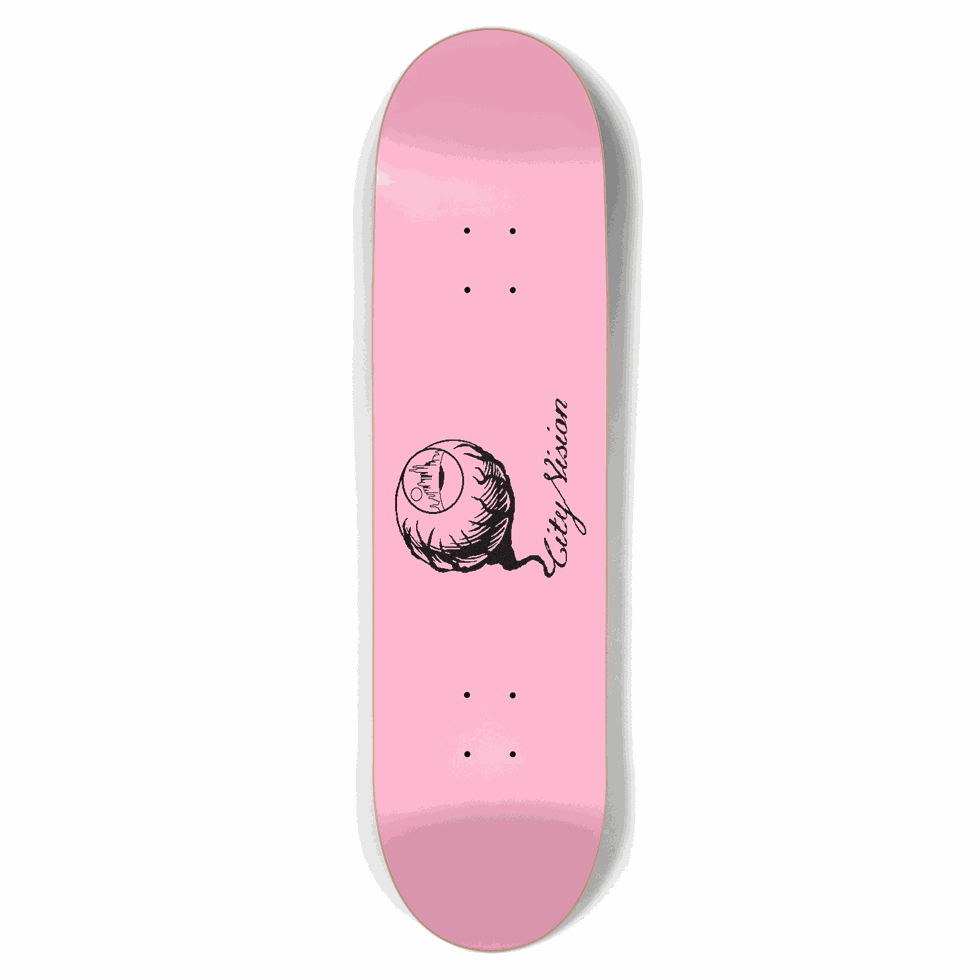 Pink and Black Logo 8.50 City Vision Skateboards  City Vision Skateboards 8.50