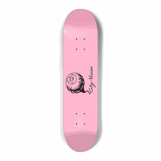 Pink and Black Logo Mini 7.25 City Vision Skateboards  City Vision Skateboards 7.25