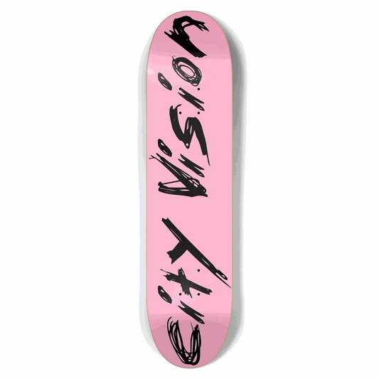 Pink and Black Name 7.62 City Vision Skateboards  City Vision Skateboards 7.62