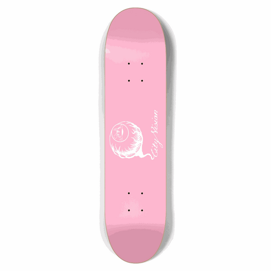 Pink and White Logo 7.62 City Vision Skateboards  City Vision Skateboards 7.62