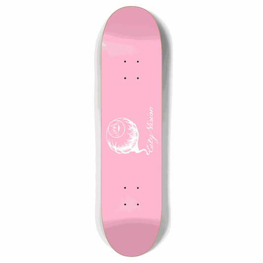 Pink and White Logo 7.87 City Vision Skateboards  City Vision Skateboards 7.87