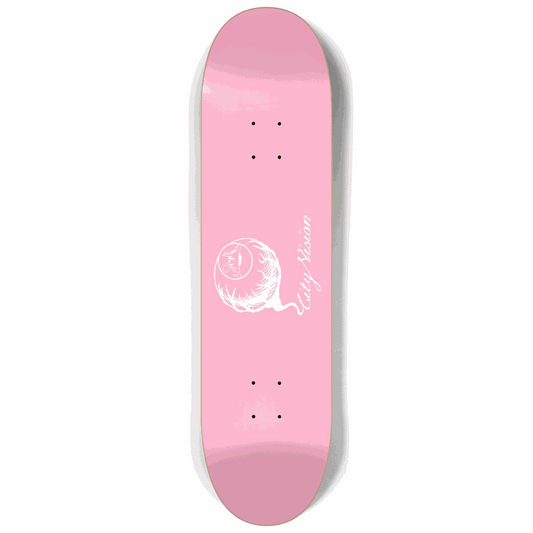 Pink and White Logo 8.25 City Vision Skateboards  City Vision Skateboards 8.25