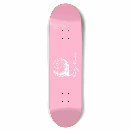 Pink and White Logo 8.75 City Vision Skateboards  City Vision Skateboards 8.75