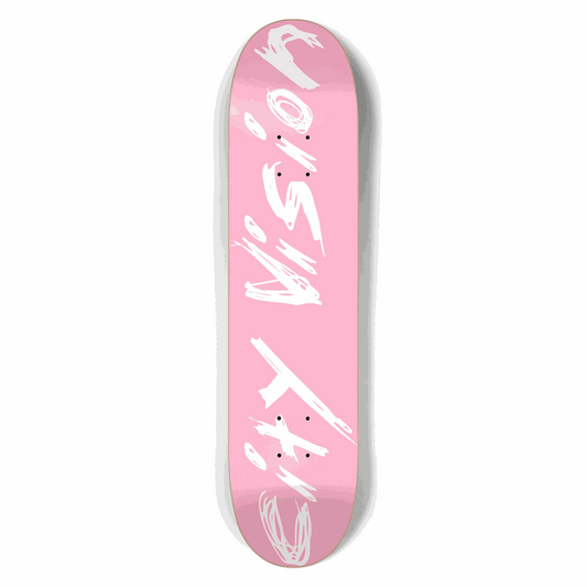 Pink  and White Name 7.50 City Vision Skateboards  City Vision Skateboards 7.50