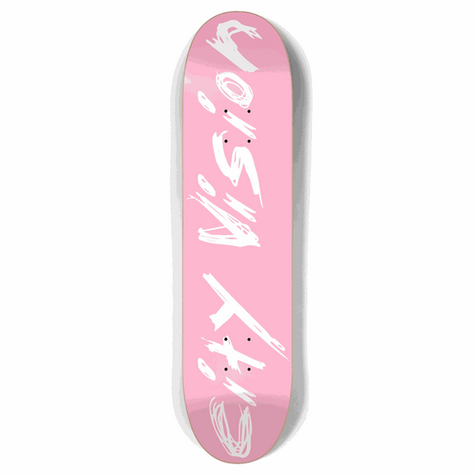 Pink  and White Name 7.87 City Vision Skateboards  City Vision Skateboards 7.87