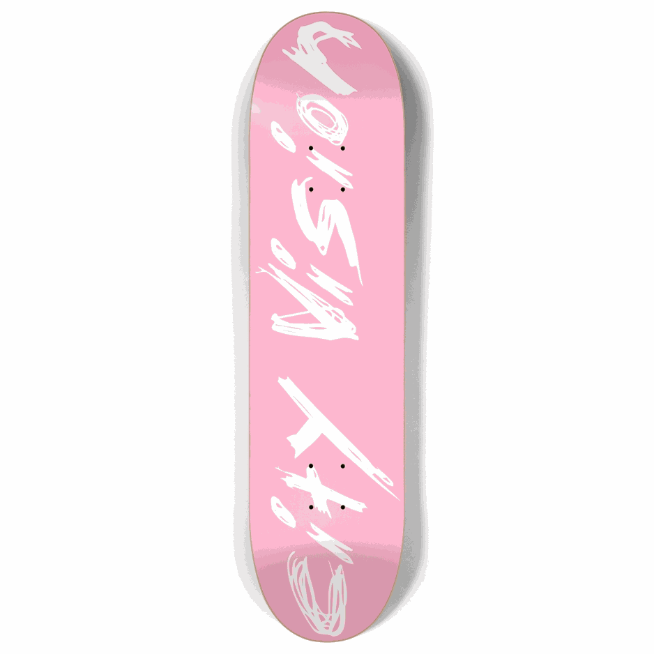 Pink  and White Name 8.00 City Vision Skateboards  City Vision Skateboards 8.00