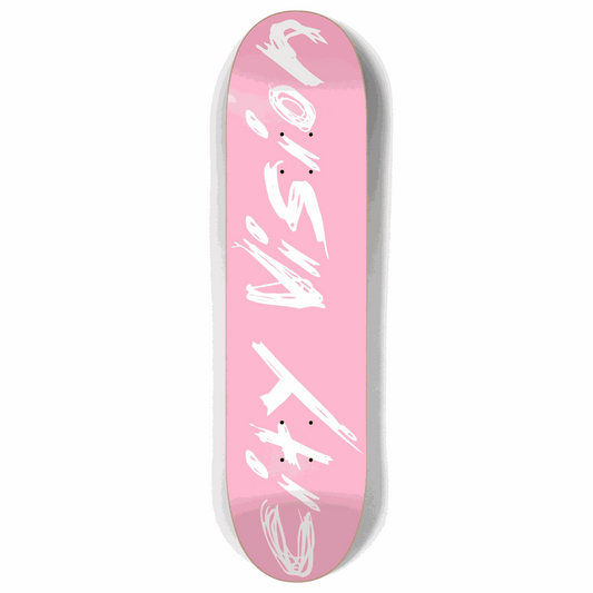 Pink  and White Name 8.00 City Vision Skateboards  City Vision Skateboards 8.00