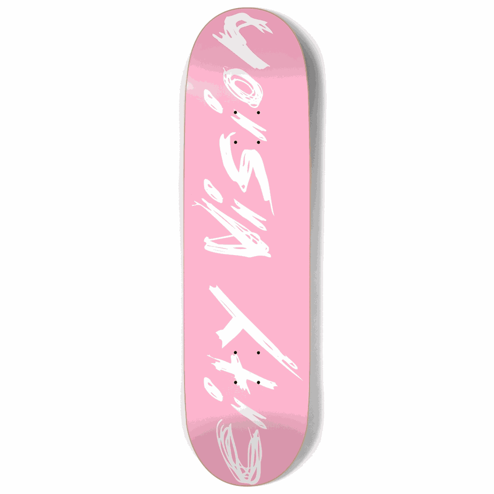 Pink  and White Name 9.00 City Vision Skateboards  City Vision Skateboards 9.00