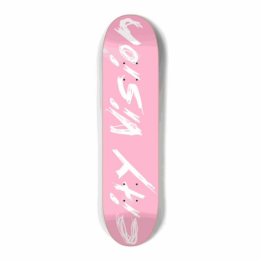 Pink  and White Name Mini 7.25 City Vision Skateboards  City Vision Skateboards 7.25