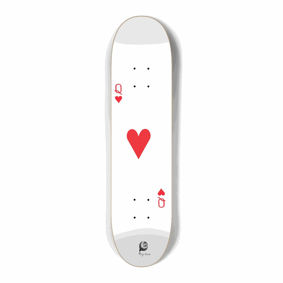 Queen of Hearts Mini 7.25 City Vision Skateboards  City Vision Skateboards 7.25