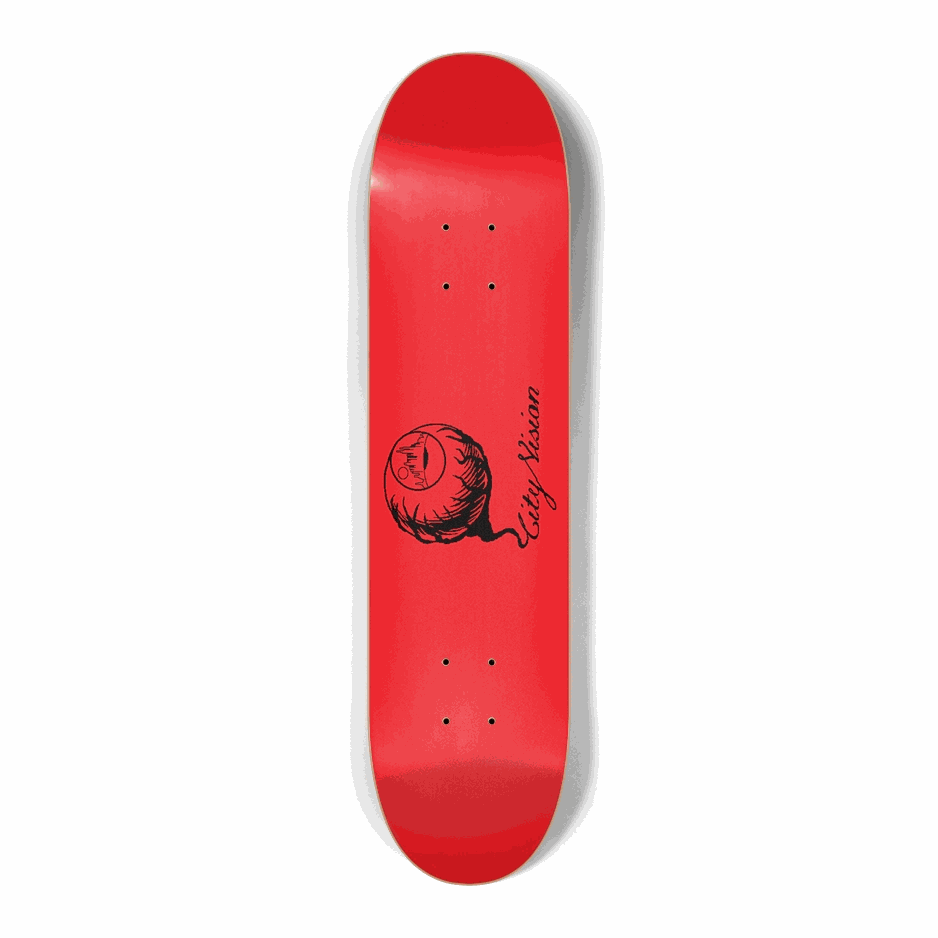 Red and Black Logo Mini 7.25 City Vision Skateboards  City Vision Skateboards 7.25