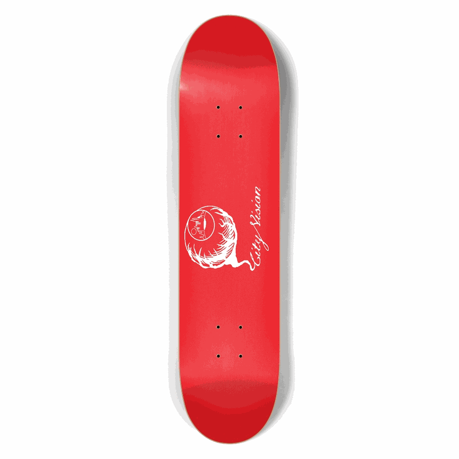 Red and White Logo 7.50 City Vision Skateboards  City Vision Skateboards 7.50