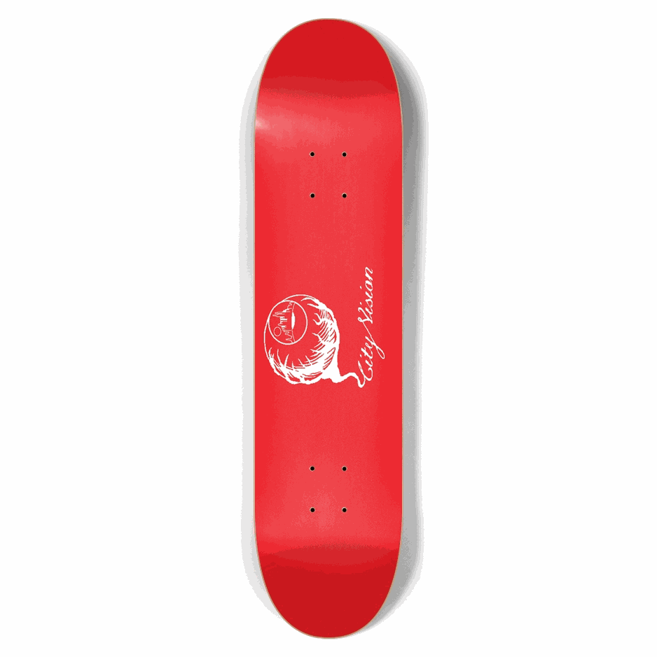 Red and White Logo 7.62 City Vision Skateboards  City Vision Skateboards 7.62