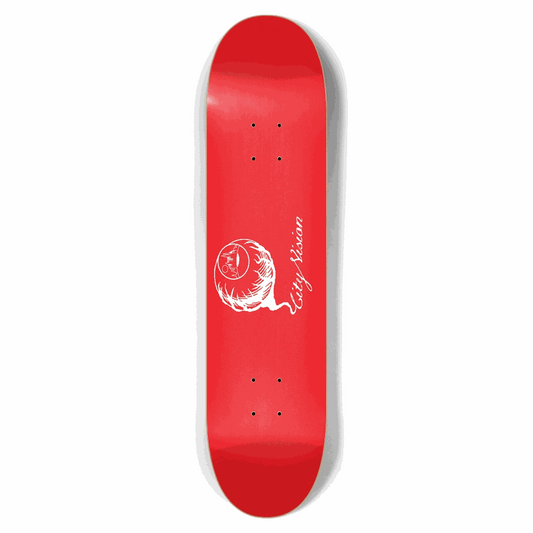 Red and White Logo 7.62 City Vision Skateboards  City Vision Skateboards 7.62