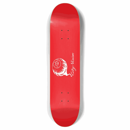 Red and White Logo 7.87 City Vision Skateboards  City Vision Skateboards 7.87